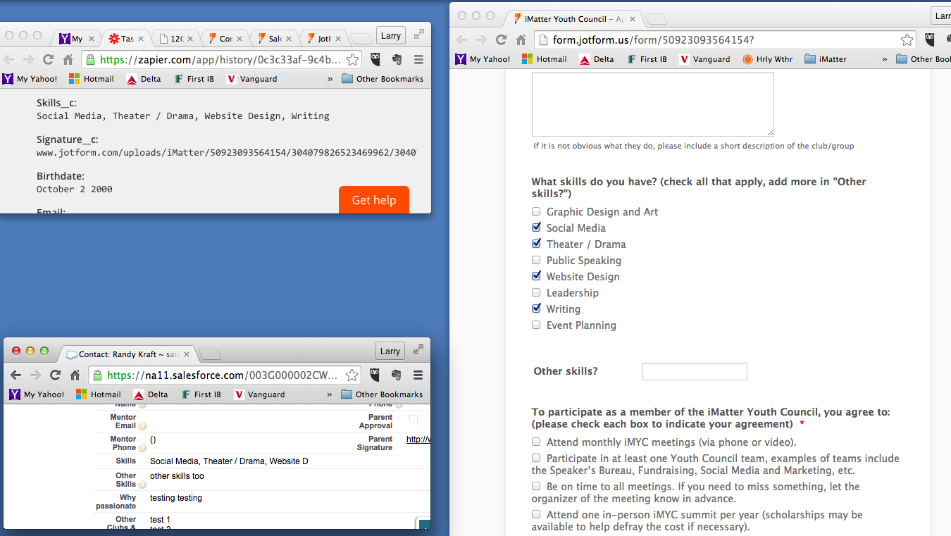 Salesforce Integration via Zapier checkbox field to be separated by